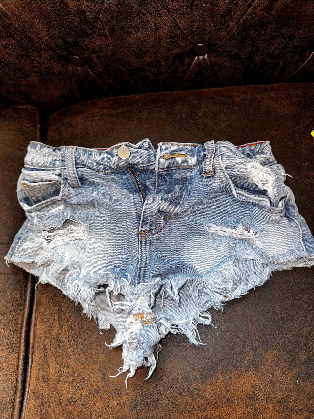 Forever 21 High-Waist Distressed Denim Shorts